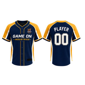 เสื้อเบสบอลผู้ชายพิมพ์ลายคุณภาพพรีเมียมขายดีจาก Game On Industries ระบายเหงื่อได้ดี แขนสั้น พิมพ์ลายแบบ Sublimation - Product Image 2