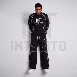 Conjunto Deportivo de Forro Polar Amarillo Sólido para Hombre, Sudadera con Capucha y Pantalones Jogger con Logotipo Personalizado, Ropa Deportiva de Dos Piezas con Rayas en Contraste - Product Image 2