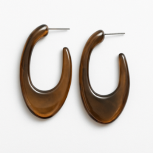 Boucles d'oreilles créoles en résine verte de luxe, design tendance, bijoux fantaisie en acrylique, accessoire unisexe pour femme - Product Image 5