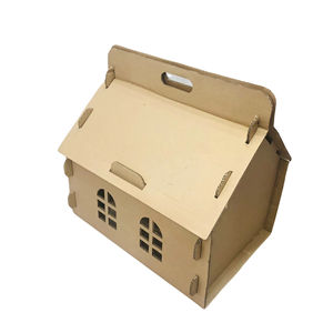 Casa para Gatos de Cartón Corrugado con Materiales Reciclados Ecológicos, con Rascador, Personalizable, Refugio para Mascotas para Gatos de Interior - Product Image 1