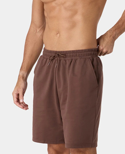 Pantalones Cortos Bermuda de Poliéster Marrón Sólido para Hombre, con Cordón en la Cintura, Bolsillos Delanteros, Logotipo, Estilo Casual, Tejido Transpirable, Cintura Media - Product Image 1