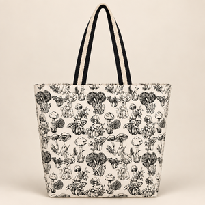 Bolsa de Tela de Algodón con Estampado de Hongos en Color Blanco Natural, 300 GSM, 40x40x15cm, Logotipo Personalizado, Venta al Por Mayor, OEM, Marca Privada, Reutilizable, para Regalo - Product Image 5