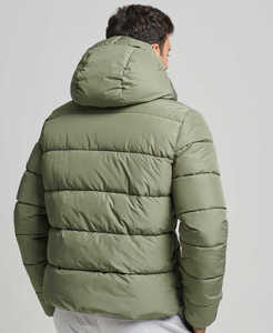 Veste matelassée pour homme, vert olive, coupe-vent, polyester, hiver, décontractée, fermeture éclair, coupe classique - Product Image 5