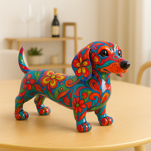 WeiVista Figurines d'animaux en résine graffiti ours coloré lapin teckel Pop Art Sculpture fournisseur pour la décoration intérieure - Product Image 1