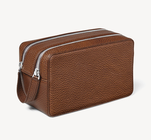 Leather Toiletry Bag Cosmetic <b>Case</b> Small Zipper Closure Portable <b>Makeup</b> Bag Simple Style Beige Color Toiletry Bag Travel - Product Image 4