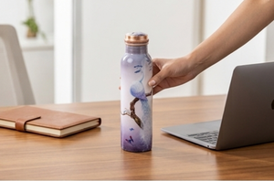 Botella de Agua de Cobre con Estampado de Pavo Real Oriental Artesanal, Diseño Elegante y Ecológico de Primera Calidad, Ideal para Hidratación, Viajes y Hogar - Product Image 3