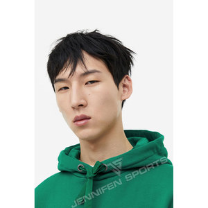 Sweat à capuche décontracté pour homme, léger, 100 % coton molletonné, coupe ample, avec poche kangourou, séchage rapide, respirant - Product Image 4