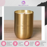 Collection unique de pots vides de haute qualité en laiton doré et acier inoxydable pour la fabrication de bougies, avec option de logo personnalisé à bas prix