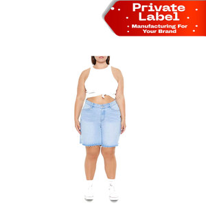 Oferta de Verano: Shorts de Mezclilla para Mujer, Desgastados, con Agujeros, Lavado Azul, Corte Desgastado, Venta al por Mayor de Fábrica - Product Image 1
