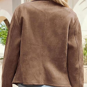 Chaqueta de Cuero Sintético para Mujer, Textura Suave Premium, Ropa de Invierno, Proveedor Mayorista OEM - Product Image 2