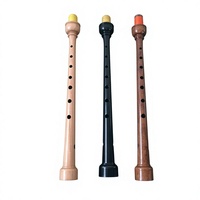 Practice Beginner Brushed Rosewood Bagpipe Chanter BB Key Polished Finish Red with Synthetic Drone Reeds and Tutor Book