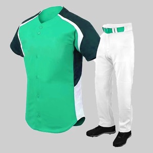 Ensemble de maillot de baseball personnalisé pour homme, manches courtes, col en V, polyester respirant, pantalon blanc avec ceinture bleue et crampons noirs - Product Image 6