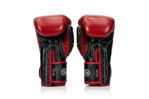 Red Fairtex Real Cowhide Leather Boxing Gloves Full Finger Breathable Moisture Wicking Lightweight Adjustable Wrist <b>Strap</b> Hook - Product Image 3