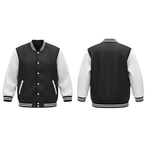 Chaqueta Universitaria Unisex Vintage de Lana Bordada, Delgada, con un Solo Botón, Cuello Alto, Diseño ODM, Acabado con Letras, Resistente al Viento y Ecológica - Product Image 4