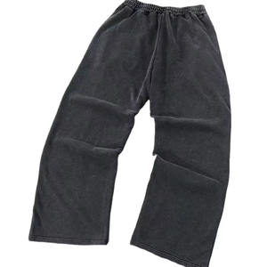 Loose Formal High Waist Sweatpants Trouser Pants in Acid Wash Dark Gray 100% Cotton No Prints/Text Everyday Wear bangladesh - Product Image 2