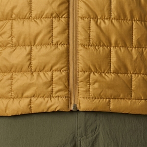 Custom Men's Mustard <b>Quilted</b> Jacket Stand Collar Zipper Closure Windproof Polyester <b>Wadding</b> Casual Autumn Coat - Product Image 6