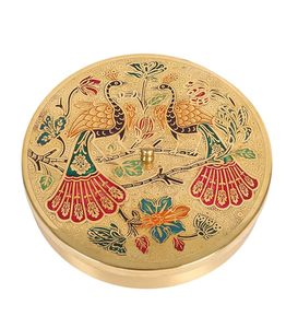 Brass Masala <b>Box</b> Spice Storage Container Decorative Metal Lid 7 Compartment Kitchen Organizer <b>Vintage</b> Design Handcrafted - Product Image 5