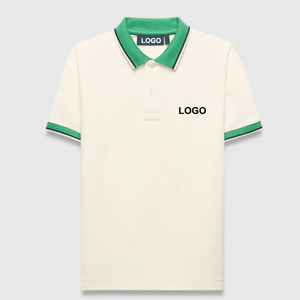 Chemise polo d'uniforme scolaire en jersey piqué noir pour enfants avec bordure blanche contrastante - Product Image 6