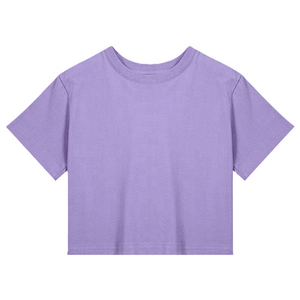T-shirt court en coton et élasthanne doux à col rond avec logo personnalisé et imprimé tendance pour femme, idéal pour la gym et la course à pied, fabriqué par HS 2027 - Product Image 4