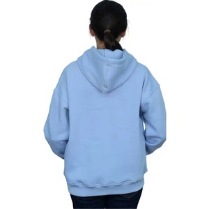 Sweat-shirts à capuche en polyester et coton imprimé pour femmes, bleu ciel pur, décontracté, coupe ample, manches longues, confortable et tendance - Product Image 2