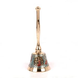 Campana de Mano Moderna de Latón Grabado con Diseño Floral, Color Blanco Pulido, Novedad, Decoración para el Hogar, Campana para Llamar a la Cena - Product Image 2