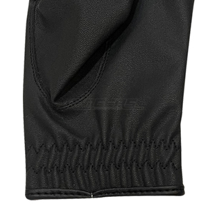 Gants d'équitation en cuir noir, doigts tactiles, antidérapants, logo embossé, entraînement équestre, tailles personnalisées et OEM - Product Image 5