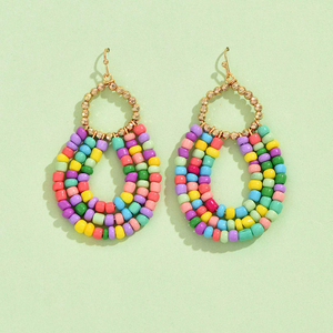 Pendientes de Gota de Agua con Cuentas Multicolores, Tejidos a Mano, Creativos y Modernos, de MD HANDICRAFTS - Product Image 5