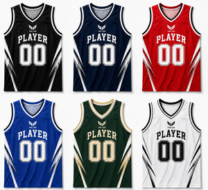 Ensemble de maillots de basketball haut de gamme 100 % polyester, personnalisé, en maille, imprimé par sublimation, respirant, écologique, unisexe, pour l'été, tenue d'équipe, OEM - Product Image 6