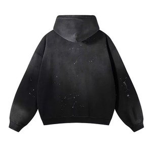 Prix de gros : Sweats à capuche pour hommes, coupe ajustée, délavés à l'acide, avec logo personnalisé, coupe oversize, motif uni, pour l'automne, style vintage vieilli - Product Image 2