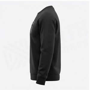 North Approach Men's Black Hooded Sweatshirt <b>Raglan</b> Sleeve Solid Color Pullover Casual Wear Winter Style 100% Cotton - Product Image 3