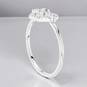 Moissanite Round Cut Hexagon Shape Halo <b>Ring</b> For Womens original 925 Silver Fine Yellow Rhodium Bridal Proposal Gift For Partner - Product Image 6