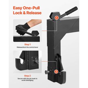 Attacco Rapido a 3 Punti con 2 Ricevitori, Capacità di Sollevamento 3000 Libbre, Bullone Regolabile a 5 Livelli, Categoria Adattamento Attacco a 3 Punti - Product Image 3