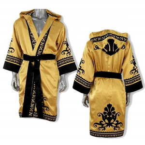 Custom 100% Cotton Fighting Dress Kicks Boxing Gown Womens Hooded Boxing Robes with Customized Logo for Unisex Whole Sale Prices - Product Image 2