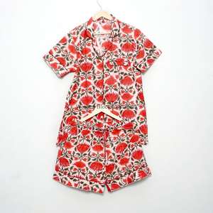 Conjunto de Pijama de Algodón para Mujer al por Mayor, Camiseta de Dormir Floral de Manga Corta, Ropa de Dormir Transpirable y Cómoda para Todas las Estaciones - Product Image 6