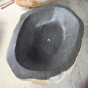 อ่างอาบน้ำหินแม่น้ำทรงอิสระ ดีไซน์หรูหรา รูปทรงไม่สมมาตร โครงสร้างแข็งแรง ทนทาน พร้อมฝาปิด - Product Image 4