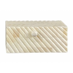Boîte à bijoux rectangulaire en os naturel avec couvercle, boîte décorative en os incrusté, boîte de rangement en bois faite à la main pour cadeau - Product Image 3