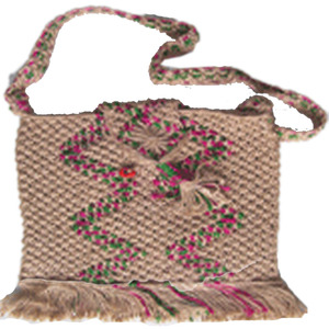 weaving Handmade Jute Macrame Sling <b>Bag</b> with Floral Embroidery Fringe Crossbody <b>Boho</b> Purse - Product Image 1