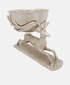 Cuenco de Reno de Metal Dorado Antiguo, Adorno Hecho a Mano de Estilo Tradicional para Decoración Navideña - Product Image 4