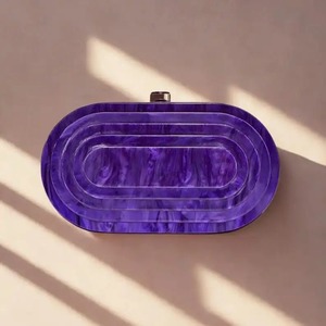 Personalized Handmade Custom Color <b>Purple</b> Resin Oval Shape Artistic Home Decoration Resin Evening Bag By UO INDIA - Product Image 2