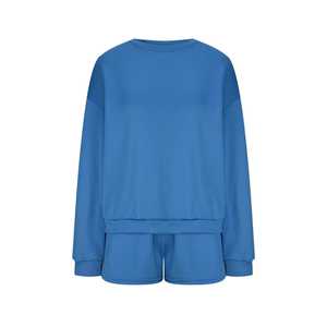 Conjunto Deportivo de Dos Piezas para Mujer, Top de Manga Larga de Algodón para Fitness, Ropa Deportiva, Sudadera, Conjunto Corto de Yoga - Product Image 4