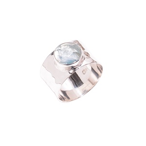 Bague en aigue-marine naturelle 925, bague de mariage en argent sterling, bijoux pour femmes et filles - Product Image 1