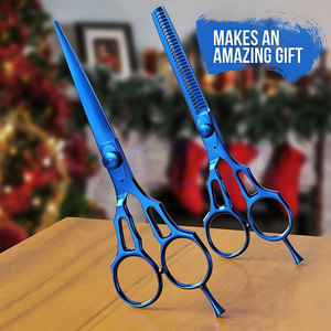 Stainless Steel Professional Right-Handed Barber Scissors Set Medium Handle Hair Cutting Thinning Scissors Finger <b>Rings</b> - Product Image 6
