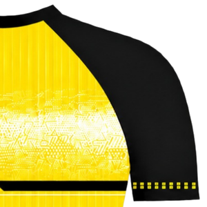 เสื้อกีฬาแขนสั้นสีเหลืองดำ คอวี ระบายอากาศได้ดี เหมาะสำหรับฝึกซ้อม ทีมกีฬา ชุดกีฬาประสิทธิภาพสูง - Product Image 4