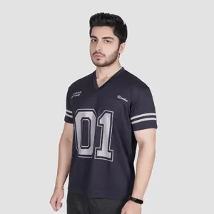 Camiseta deportiva con cuello en V personalizada por sublimación, fabricante de camisetas deportivas de malla para hombre, venta al por mayor OEM, MOQ bajo - Product Image 2