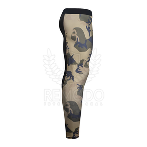 Gym Elastic Waist Workouts <b>Leggings</b> Breathable Spandex/Polyester <b>Mens</b> <b>Compression</b> Pants With Customized Personalized Logos - Product Image 3