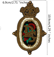 Applique décorative de luxe Crown Bee faite à la main, indienne, en fil 3D en relief, écologique, lavable, résistante à l'eau, personnalisable, à coudre