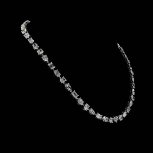Collar de tenis de moissanita con gemas de formas mixtas, joyería nupcial de lujo, collar llamativo brillante, regalo para mujer - Product Image 2