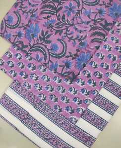 Tissu en coton indien fait main, imprimé au bloc de Jaipur Sanganeri, matière première pour vêtements, fournisseur en gros - Product Image 2