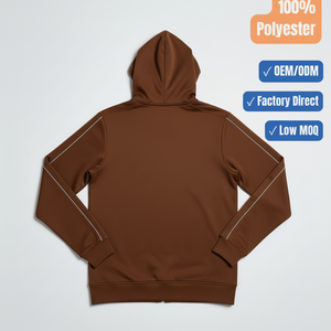 Fabricante de sudaderas con capucha y cremallera con logotipo personalizado, sudadera deportiva de poliéster, OEM, ODM, directo de fábrica - Product Image 5