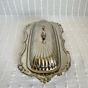 Compact Stainless Steel Butter Tray with Protective Lid - Product Image 1